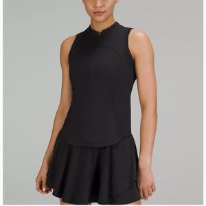 Lululemon Front-Zip Mock-Neck Tennis Tank Top Size 6 Black
